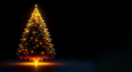 creative beautiful, shiny, decorated Christmas tree. Merry Christmas, Happy New Year. background for the design of winter holidays. artificial intelligence generator, AI, neural network image. backgro
