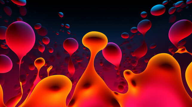 Colorful Lava lamp. Neon color bubbles. Vibrant Lava Lamp background