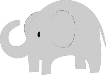 Elephant. Vector image of a cute animal. Children's illustration for stickers, postcards, prints