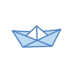 Paper Boat icon isolate white background vector stock illustration.