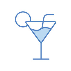 Cocktail icon isolate white background vector stock illustration.