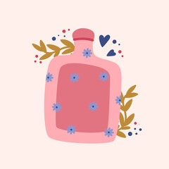 Heating pad used for painful menstruation. The concept of relieving the condition of a woman with pain and cramps during the menstrual period.