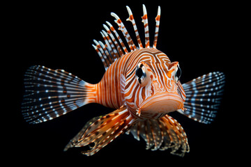 a lionfish is shown in the dark
