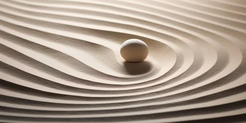 Foto op Canvas Generative AI, Zen garden with sand and stones, hypnotic simple illustration, calm relax and meditation concept   © DELstudio