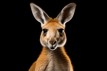 a kangaroo standing up with its head turned to the side