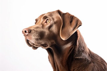 a brown dog with a white background
