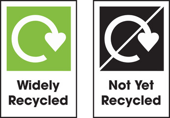 London Recycles or Widely Recycled Symbol. Plastic Recycling Symbols - obrazy, fototapety, plakaty