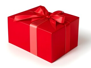 Obraz premium red gift box with ribbon