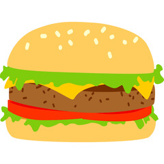 hamburger isolated flat vector clipart