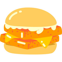 chickenburger isolated flat vector clipart