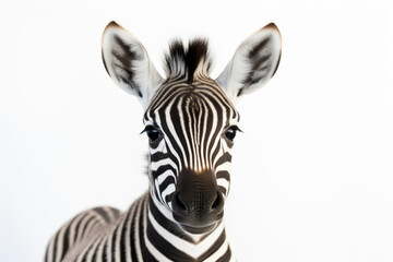 a zebra standing in front of a white background