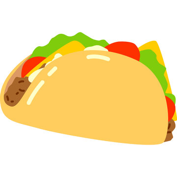 yellow taco with fillings clip art preview