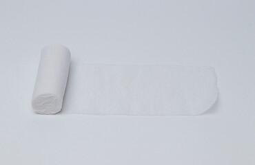 White Bandage Isolated on White Background.
