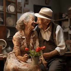 Fotobehang Parejas de ancianos felices © VicPhoto