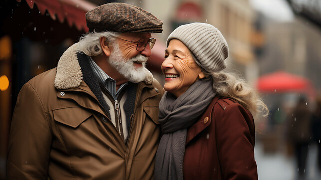 Parejas de ancianos felices