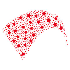 Red Christmas Star isolated against transparent background.