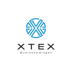X Tech Logo Letter Abstract Logomark Vector. Business Corporate Identity Logo Symbol