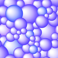 Bubbles Seamless Pattern. Retro line art texture. Vector Illustration of Stylish Geometric Background