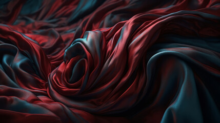 Beautifully folded black fabric. Premium Fabric Background.  Creative textile.