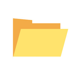 yellow file folder icon document icon isolated on white for business office management manager open file folder