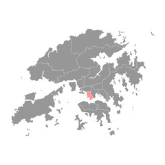 Yau Tsim Mong district map, administrative division of Hong Kong. Vector illustration.