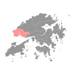 Tuen Mun district map, administrative division of Hong Kong. Vector illustration.