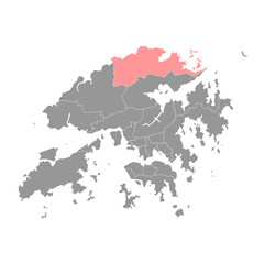 North district map, administrative division of Hong Kong. Vector illustration.