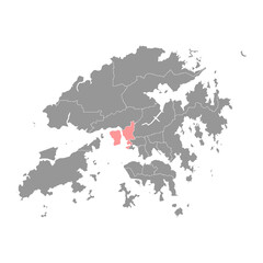 Kwai Tsing district map, administrative division of Hong Kong. Vector illustration.