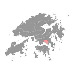 Kwun Tong district map, administrative division of Hong Kong. Vector illustration.