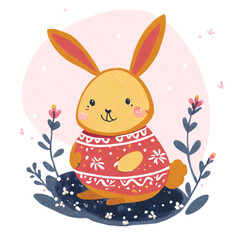 easter bunny with easter egg