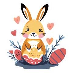 easter bunny with easter egg