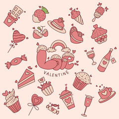 Set of Valentine's Day decorations