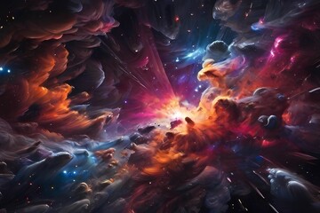 Obraz na płótnie Canvas cosmic explosion of colors