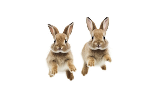 Cute Rabbit Hopping Presentation on a transparent background