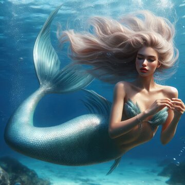 portrait of a marmaid in water