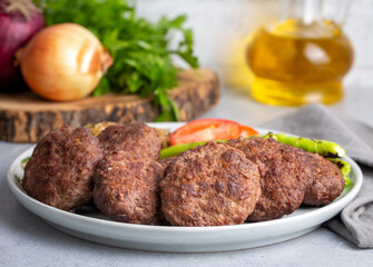 Traditional Turkish food; Turkish meatballs, Turkish name; Akcaabat kofte or kuru kofte)