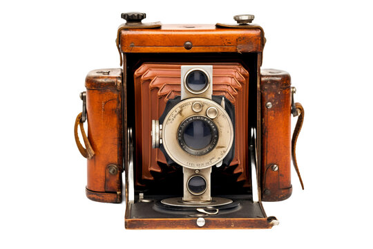 Vintage Folding Camera Display on a transparent background