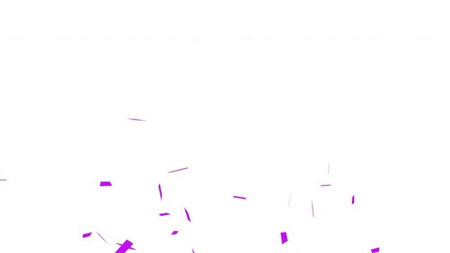 Confetti Purple Party Popper Explosions on a White and Green Background, Two options 3d animation, 4K.