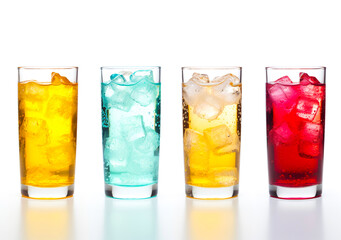 いろいろな色のシンプルなカクテル