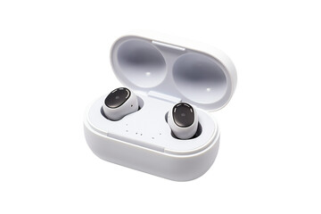 Portable Earbuds in Charge on a transparent background