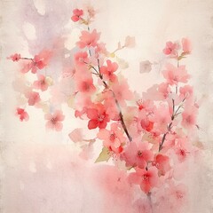Tranquil Spring Blossoms: Watercolor Painting for Mindful Decor
