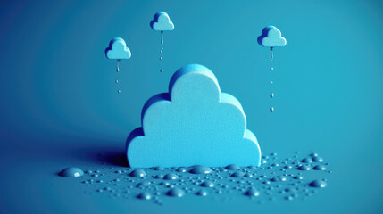 background with blue cloud rainy, Blue Monday concept, the most sad and depressing day of the year, 