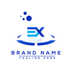 Letter EX blue Professional logo for all kinds of business