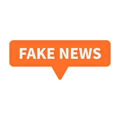 Fake News In Orange Rectangle Shape For Information Announcement Sign
