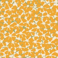 Autumn seamless pattern with orange wildflowers.Modern vector seamles Floral pattern.Fashionable template.Hand drawn unique print. 