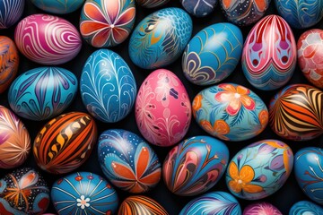 Vibrant Easter Egg Collage - Colorful and Joyful Card Design