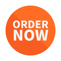 Order Now Button In Orange Circle Shape For Promotion Business Marketing
