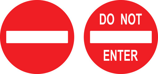 red no entry do not enter warning sign - obrazy, fototapety, plakaty