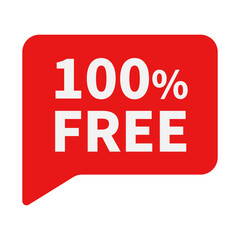 100 Free In Red Rectangle Shape For Information Advertising Business Marketing
