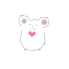ハートを持ったネズミさん
